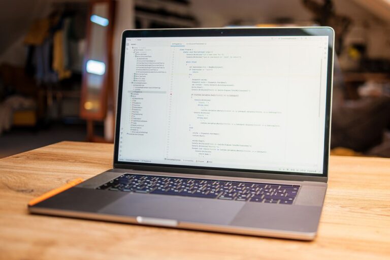 web developer laptop office