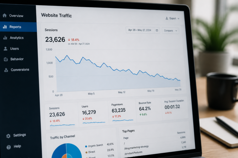 spadek ruchu organicznego WordPress